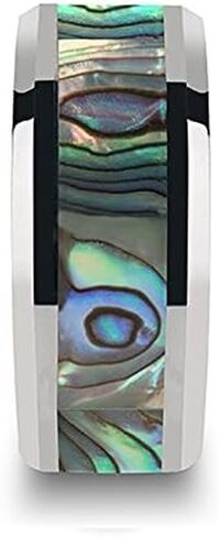 MAUI Ring Tungsten Carbide with Mother of Pearl Inlay 10mm Wide Wedding Band in Kuwait