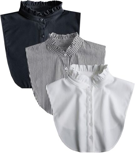 WENLOOY 3Pcs Fake Collar Detachable Dickey Collar Half False Blouse Dickey for for Women Men Office Lady Work Dickey in Saudi Arabia