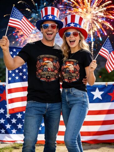 USA 250th Anniversary 1776-2026 Patriotic Eagle T-Shirt, American Independence Day Freedom Graphic Tee (T6Black,XL) in Saudi Arabia