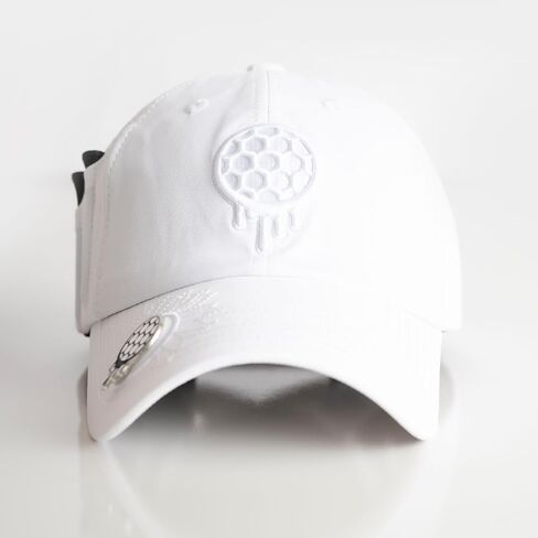 Ladies 6 Panel Unstructured Open Back Golf Hat - Snapback - Tee Holder with Tees & Bill Magnet with Ball Marker in Saudi Arabia