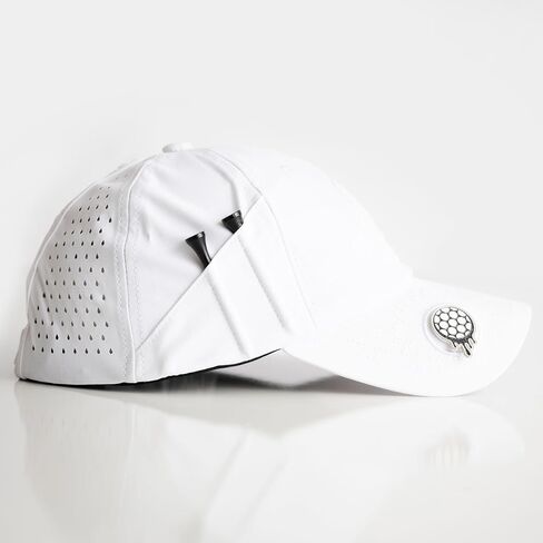 Ladies 6 Panel Unstructured Open Back Golf Hat - Snapback - Tee Holder with Tees & Bill Magnet with Ball Marker in Saudi Arabia