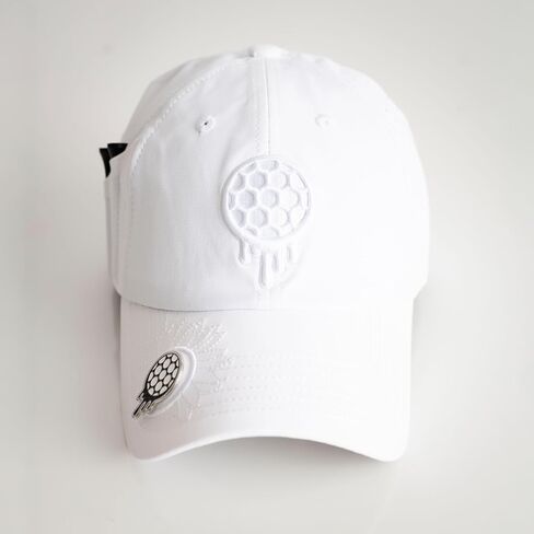 Ladies 6 Panel Unstructured Open Back Golf Hat - Snapback - Tee Holder with Tees & Bill Magnet with Ball Marker in Saudi Arabia