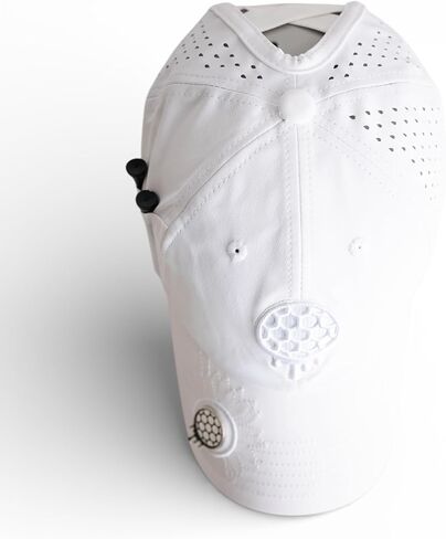 Ladies 6 Panel Unstructured Open Back Golf Hat - Snapback - Tee Holder with Tees & Bill Magnet with Ball Marker in Saudi Arabia