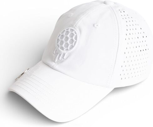 Ladies 6 Panel Unstructured Open Back Golf Hat - Snapback - Tee Holder with Tees & Bill Magnet with Ball Marker in Saudi Arabia