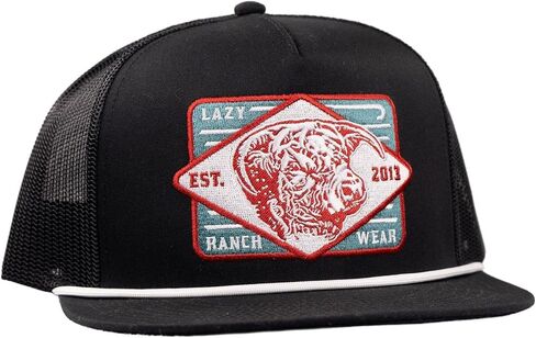Lazy J Ranch Black & Black Iron Classic Rope Trucker Hat - Adjustable Unisex Country Hats in Saudi Arabia