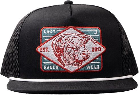 Lazy J Ranch Black & Black Iron Classic Rope Trucker Hat - Adjustable Unisex Country Hats in Saudi Arabia