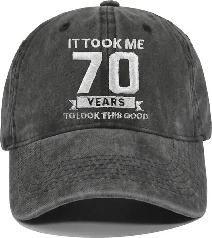 70th Birthday Gifts for Men Women, Adjustable Washed Cotton Embroidered Baseball Cap, Unique 70 Year Old Gift Idea for Men Women in Saudi Arabia
