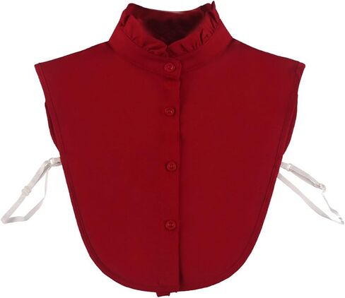 LoudSung False Collar Detachable Half Shirt Blouse Fake Collar Elegant Pure Color Simple Designs for Women Girls in Saudi Arabia