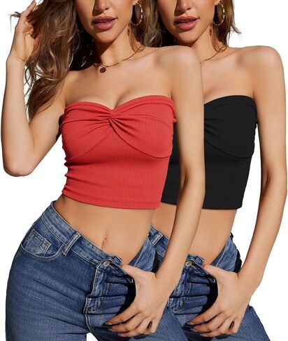 Multi Pack Women's Spaghetti Strap Crop Cami Top, Slim Fit Stretchy Tank in Saudi Arabia