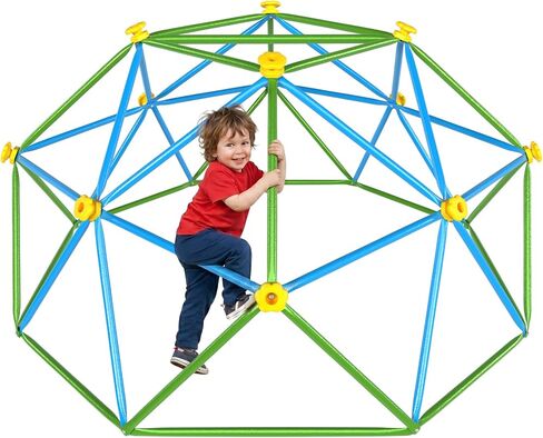 Gardenature 6FT Climbing Dome for Kids 3-8, Jungle Gym for Indoor and Outdoor, Geometric Dome Climber Supporting 440 Lbs Anti-Rust Metal Play Structure, Kids Gift Toys, ASTM Approved, Blue & Green in Kuwait