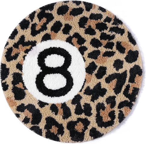 Dripykiaa Cheetah 8 Ball Rug Room Decor 24" Round Leopard Print Room Decor, Soft Plush Area Rug for Trendy Bedroom, Living Room, Dorm, Modern Aesthetic Home Accents for Women & Teens in Saudi Arabia