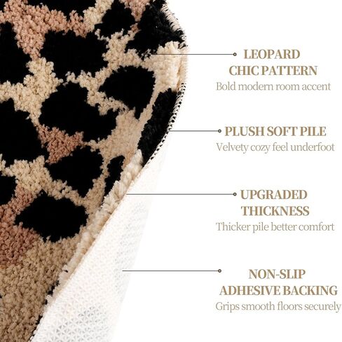 Dripykiaa Cheetah 8 Ball Rug Room Decor 24" Round Leopard Print Room Decor, Soft Plush Area Rug for Trendy Bedroom, Living Room, Dorm, Modern Aesthetic Home Accents for Women & Teens in Saudi Arabia