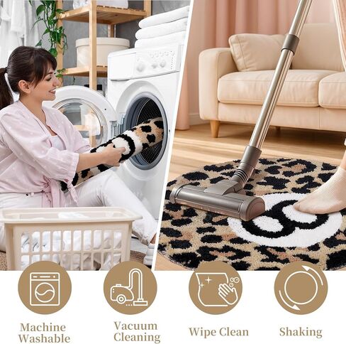 Dripykiaa Cheetah 8 Ball Rug Room Decor 24" Round Leopard Print Room Decor, Soft Plush Area Rug for Trendy Bedroom, Living Room, Dorm, Modern Aesthetic Home Accents for Women & Teens in Saudi Arabia
