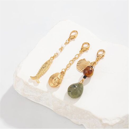 3Pcs Gold Seashell Bikini Chest Chain Charms for Women, Beach Swimsuit Charms with Shell Fish Pendant, Summer Bikini Decoration Accessories for Swimwear in Saudi Arabia