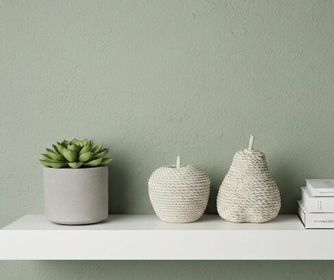 Apple and Pear Figurine Set of 2, Rope-Textured Resin Fruit Ornaments for Shelf Decor, Modern Minimalist Home Décor Accent, Kitchen Counter or Coffee Table Display, Matte White Cream in Saudi Arabia