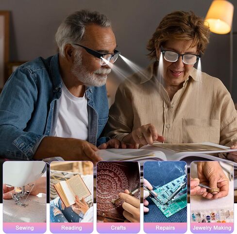 نظارات القراءة Oubaka مع قارئات LED ساطعة مع أضواء زرقاء تحجب نظارات القراءة المكبرة للعمل عن قرب in Kuwait