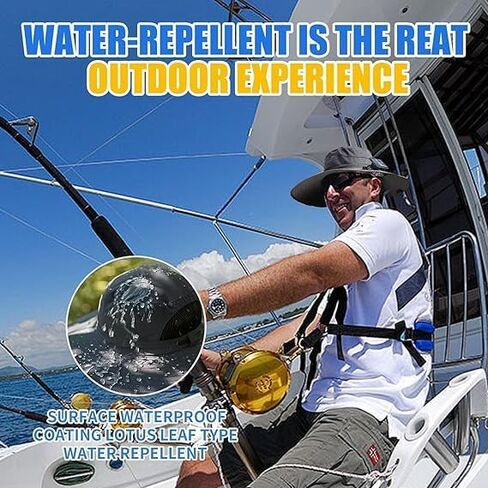 Solar Fan Hat, Outdoor Wide Brim Sun Hat with 2 Solar Fan Sun Bucket Hat for Men Women UPF 50+ Bucket Fishing & Beach Hat in Kuwait
