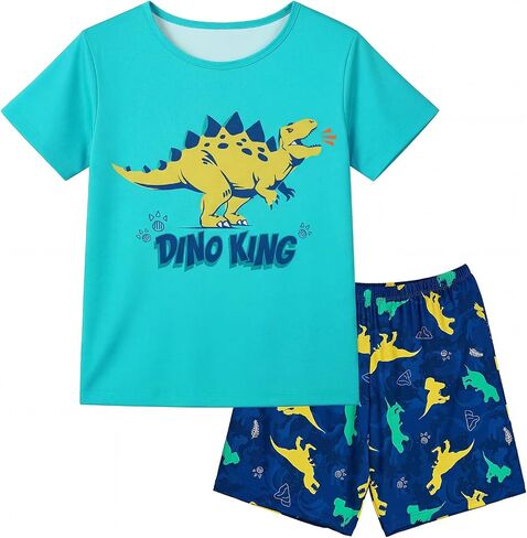 MHJY Boys Pajamas Short Sleeve Pajamas for Boys 2-Piece Cool Summer Shirt & Shorts Kids Sleepwear in Saudi Arabia