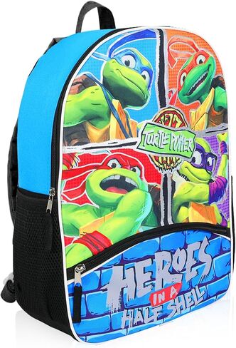 حقيبة ظهر Teenage Mutant Ninja Turtles للأولاد - حزمة مع حقيبة ظهر TMNT مقاس 15 بوصة للأطفال وزجاجة مياه وملصقات والمزيد | مستلزمات مدرسية TMNT للأولاد 4-8 in Kuwait