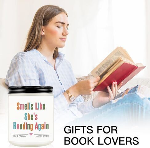 Funny Gifts for Book Lovers Women, Readers Gifts, Bookish Present, Reading Candle, Funny Birthday Book Day Gift for Bookworm, Librarian, Books Lover in Saudi Arabia