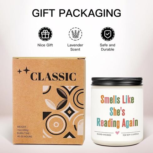 Funny Gifts for Book Lovers Women, Readers Gifts, Bookish Present, Reading Candle, Funny Birthday Book Day Gift for Bookworm, Librarian, Books Lover in Saudi Arabia