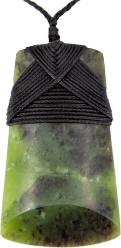 Ina & Co 100% New Zealand Jade Necklace for Men and Women, Hand Carved Maori Necklace Jade Pendant for Men With Black Adjustable Cord, Pounamu Green Stone, Toki Nephrite Jade Large 2.8in (70mm) in Saudi Arabia