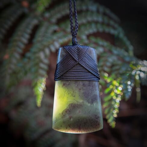 Ina & Co 100% New Zealand Jade Necklace for Men and Women, Hand Carved Maori Necklace Jade Pendant for Men With Black Adjustable Cord, Pounamu Green Stone, Toki Nephrite Jade Large 2.8in (70mm) in Saudi Arabia