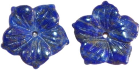 Vintage Gorgeous 15MM Genuine Lapis Carved Flower Jackets For Earrings Use With Any Studs in Kuwait