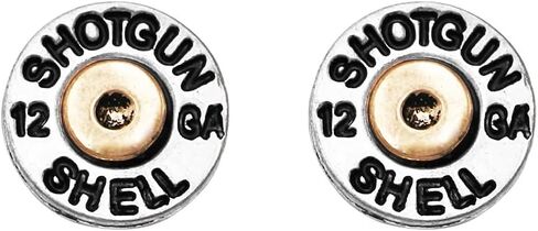 Rosemarie & Jubalee Women's 12 Gauge Shotgun Shell Spent Bullet Hypoallergenic Post Back Stud Earrings in Kuwait
