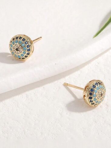 Womens Stud Earrings With Cubic Zirconia Small Diamond StudsDaily Casual Rhinestone Jewelry Hypoallergenic Copper Material For Sensitive Ears in Saudi Arabia