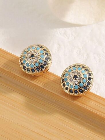 Womens Stud Earrings With Cubic Zirconia Small Diamond StudsDaily Casual Rhinestone Jewelry Hypoallergenic Copper Material For Sensitive Ears in Saudi Arabia