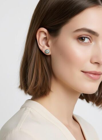 Womens Stud Earrings With Cubic Zirconia Small Diamond StudsDaily Casual Rhinestone Jewelry Hypoallergenic Copper Material For Sensitive Ears in Saudi Arabia