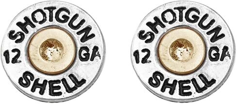 Rosemarie & Jubalee Women's 12 Gauge Shotgun Shell Spent Bullet Hypoallergenic Post Back Stud Earrings in Kuwait