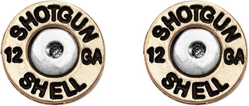 Rosemarie & Jubalee Women's 12 Gauge Shotgun Shell Spent Bullet Hypoallergenic Post Back Stud Earrings in Kuwait