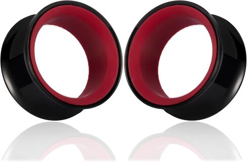 DOEARKO 2Pcs Stainless Steel Outer Ring & PLA Inner Plug Ear Gauges (2g/6mm - 1"/25mm) Hypoallergenic Double Material for Stretched Ears Lightweight Breathable Plugs in Saudi Arabia