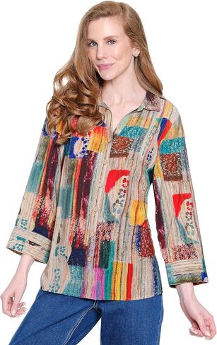 Ali Miles Women's Woven Button Front Tunic for Women in Kuwait