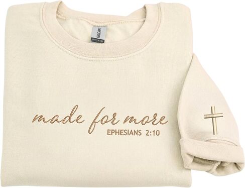 COUPLEHOODIES Made For More Embroidered Sweatshirt – Personalized Christian Gift for Birthday Faith Occasion or Christmas Multicolor in Saudi Arabia