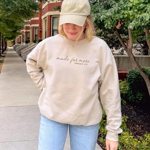 COUPLEHOODIES Made For More Embroidered Sweatshirt – Personalized Christian Gift for Birthday Faith Occasion or Christmas Multicolor in Saudi Arabia