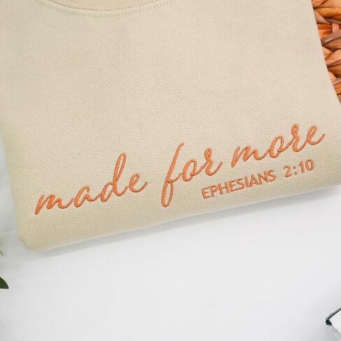 COUPLEHOODIES Made For More Embroidered Sweatshirt – Personalized Christian Gift for Birthday Faith Occasion or Christmas Multicolor in Saudi Arabia