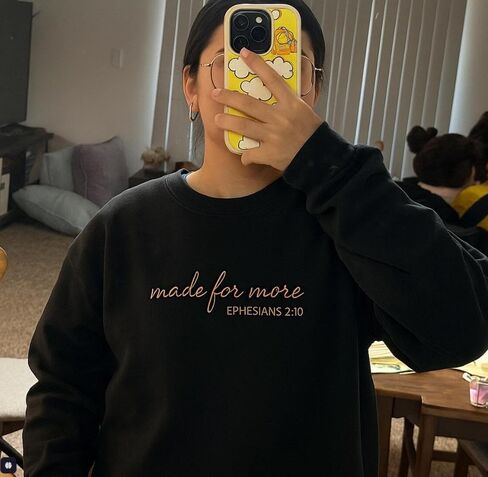 COUPLEHOODIES Made For More Embroidered Sweatshirt – Personalized Christian Gift for Birthday Faith Occasion or Christmas Multicolor in Saudi Arabia