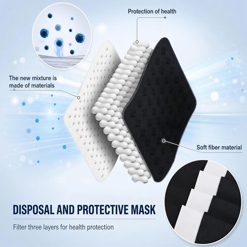 Hyegiir 3 Ply 100 Pack أقنعة الوجه للاستعمال مرة واحدة مغلفة بشكل فردي للحماية اليومية (أسود) in Kuwait