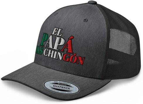 NX El Papa Mas Chingon Embroidered Curved Bill Trucker Hat Mid Crown Adjustable Mexican Fathers Day Cap in Saudi Arabia