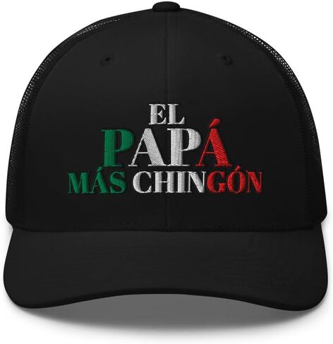 NX El Papa Mas Chingon Embroidered Curved Bill Trucker Hat Mid Crown Adjustable Mexican Fathers Day Cap in Saudi Arabia