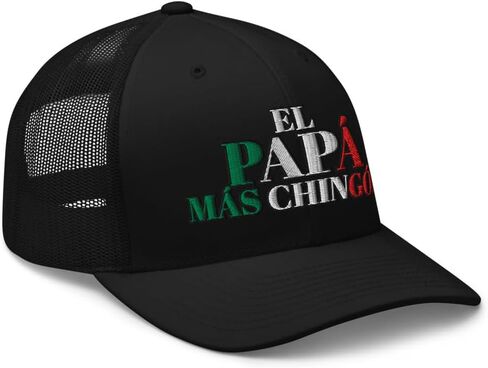 NX El Papa Mas Chingon Embroidered Curved Bill Trucker Hat Mid Crown Adjustable Mexican Fathers Day Cap in Saudi Arabia