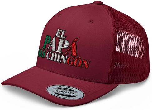 NX El Papa Mas Chingon Embroidered Curved Bill Trucker Hat Mid Crown Adjustable Mexican Fathers Day Cap in Saudi Arabia