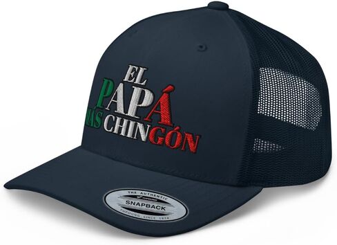 NX El Papa Mas Chingon Embroidered Curved Bill Trucker Hat Mid Crown Adjustable Mexican Fathers Day Cap in Saudi Arabia
