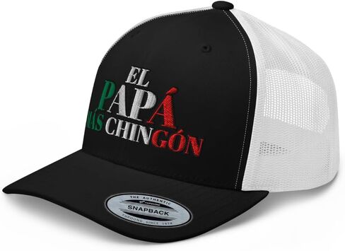 NX El Papa Mas Chingon Embroidered Curved Bill Trucker Hat Mid Crown Adjustable Mexican Fathers Day Cap in Saudi Arabia