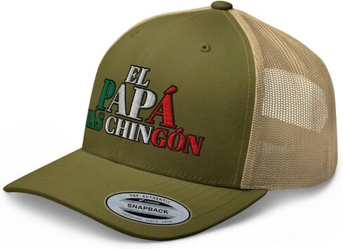 NX El Papa Mas Chingon Embroidered Curved Bill Trucker Hat Mid Crown Adjustable Mexican Fathers Day Cap in Saudi Arabia