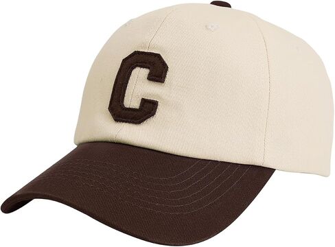 Beige Two-Color Embroidered Letter Baseball Cap in Kuwait