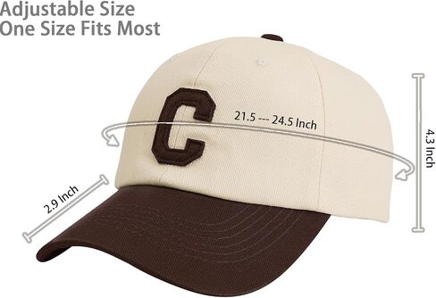 Beige Two-Color Embroidered Letter Baseball Cap in Kuwait